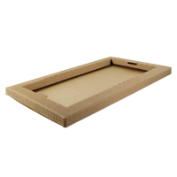 Plateau repas carton kraft ondulé "Chokra"  440x260mm H28mm