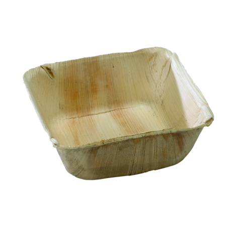 Square palm leaf bowl