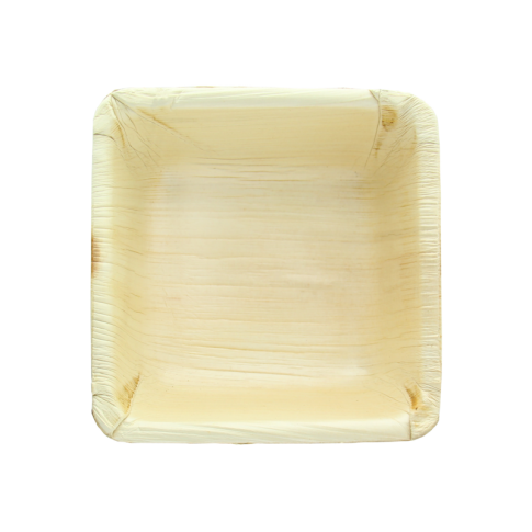 Square palm leaf bowl