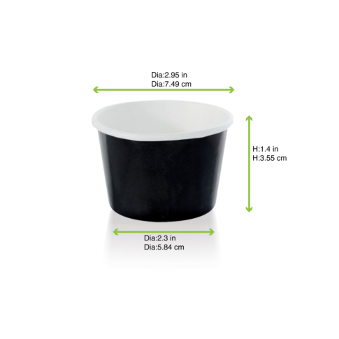 Black paper cup for hot and cold foods