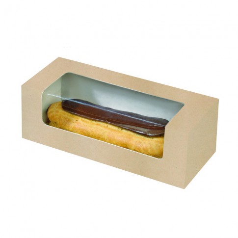 Kartonbox mit Sichtfenster für Eclairs oder Macarons 150x60mm H50mm