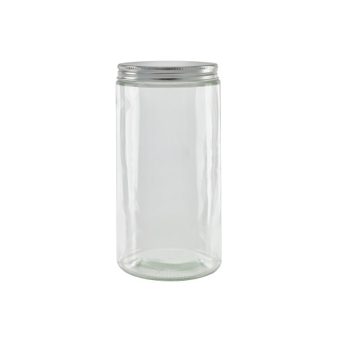 Pot En Verre Rond Avec Bouchon En Aluminium -1000Ml X30Pcs